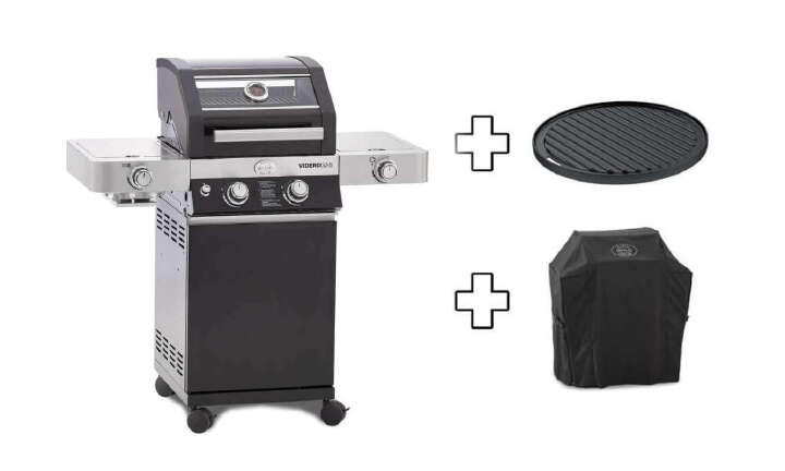 RÖSLE Gasgrill BBQ-Station „Videro G2-S Vario+“ inkl. Wetterschutzhaube und Grillplatte